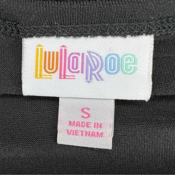 S LuLaRoe Black & Purple Halloween Pumpkin Jackolantern Randy Baseball Tee Small - Picture 6 of 7